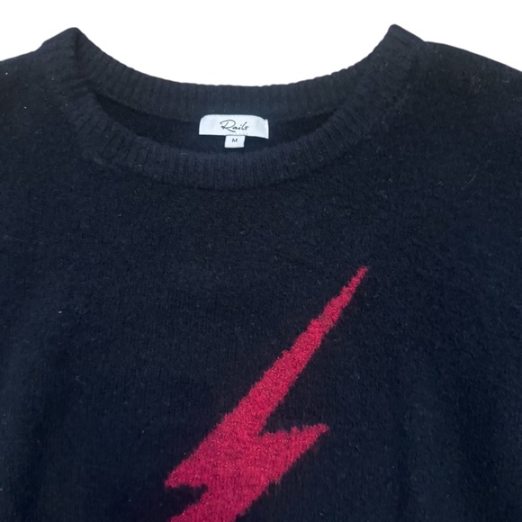 Rails Black Ruby Lightning Storm Sweater, Size Medium, Wool Cashmere Sweater - Picture 4 of 9